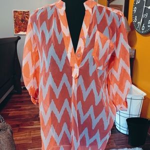 Coral chevron top